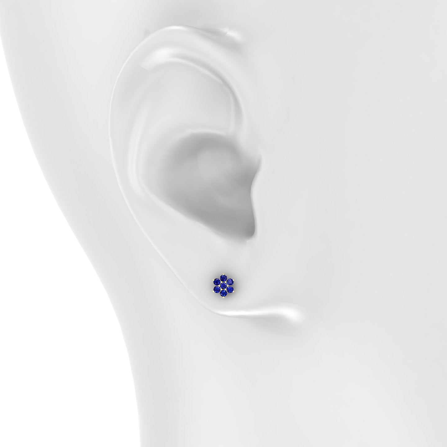 Chloris | 18k Yellow Gold 8 mm 5.5 mm Flower Sapphire Piercing