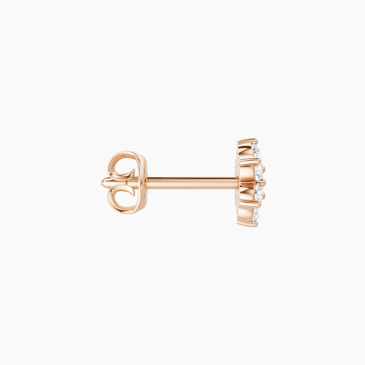 Chloris | 18k Rose Gold 5.5 mm Flower Diamond Earring