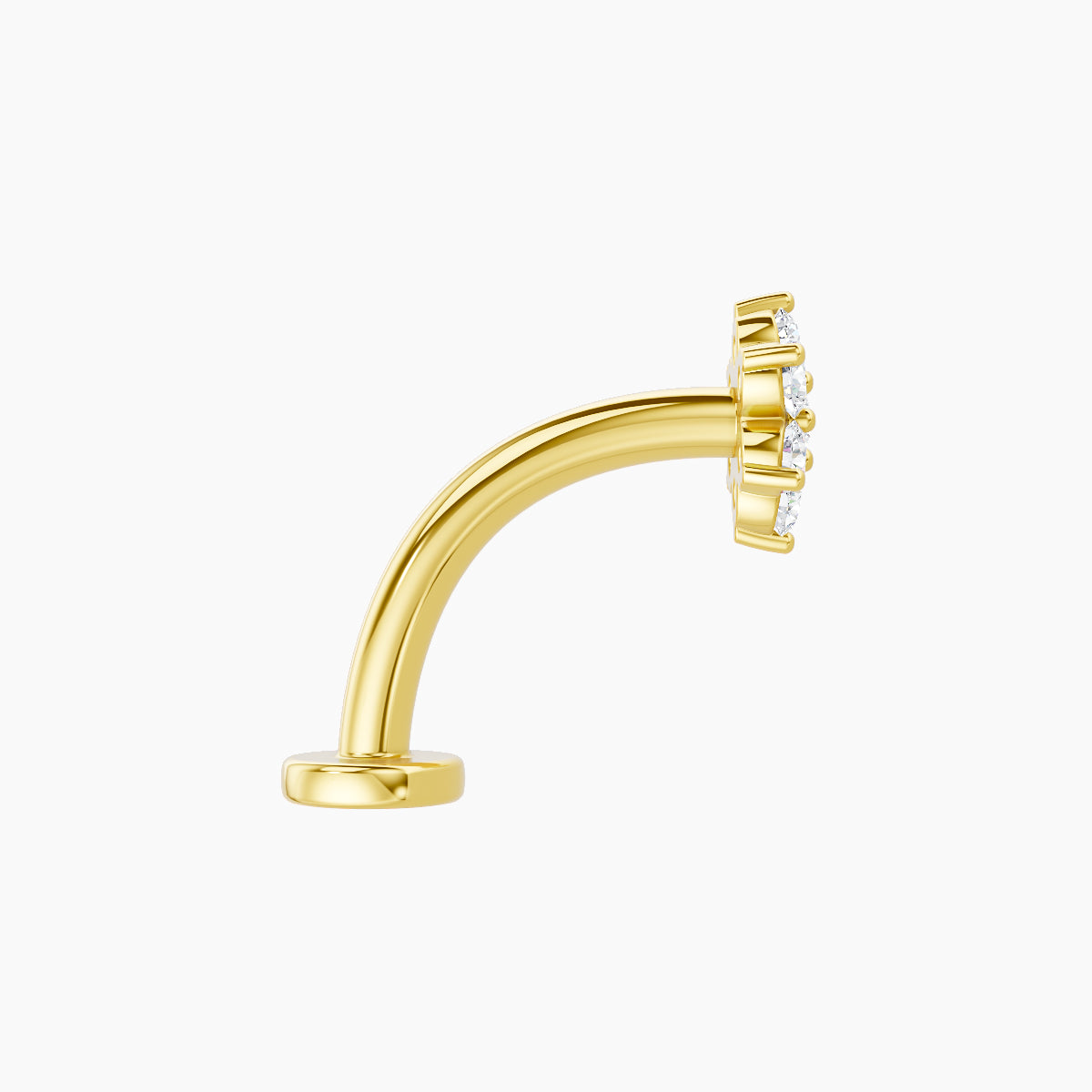 Chloris | 18k Yellow Gold 6 mm 10 mm Flower Diamond Floating Navel Piercing