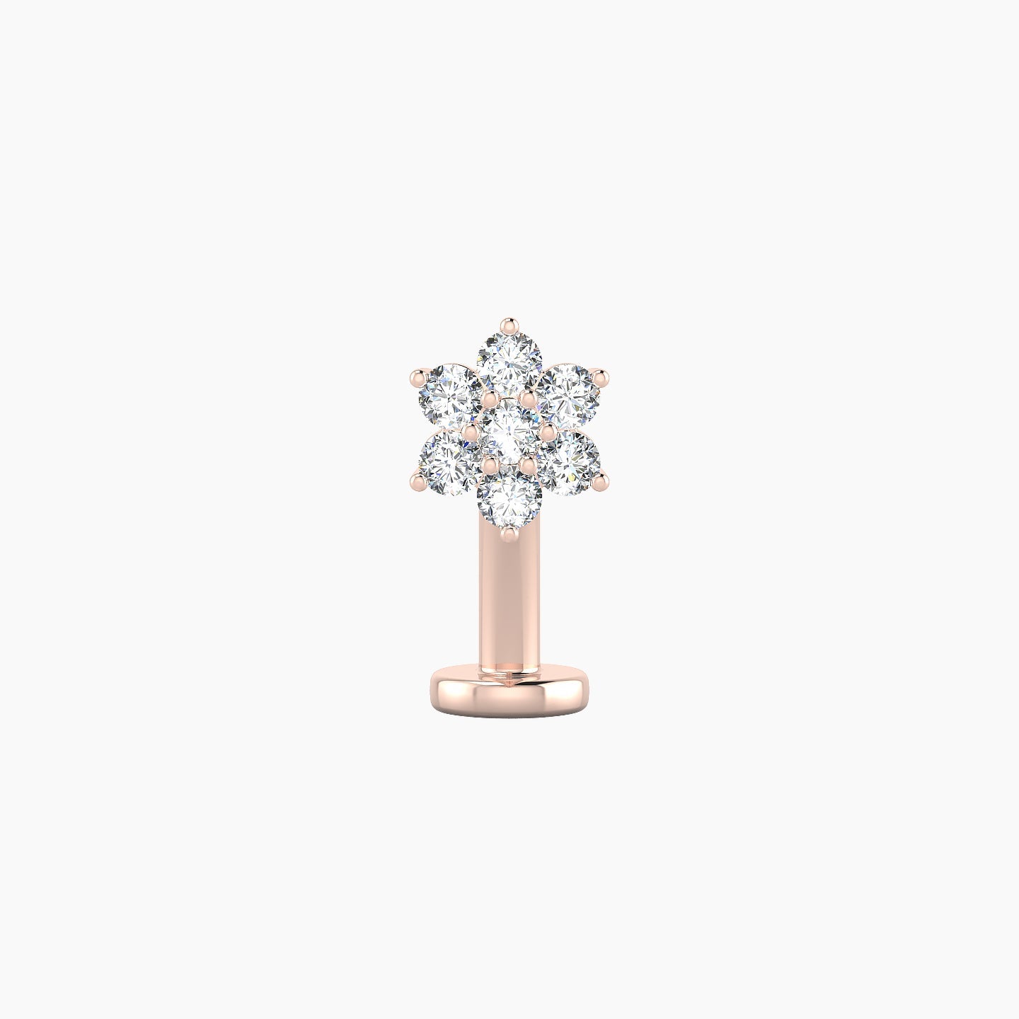 Chloris | 18k Rose Gold 6 mm 10 mm Flower Diamond Floating Navel Piercing