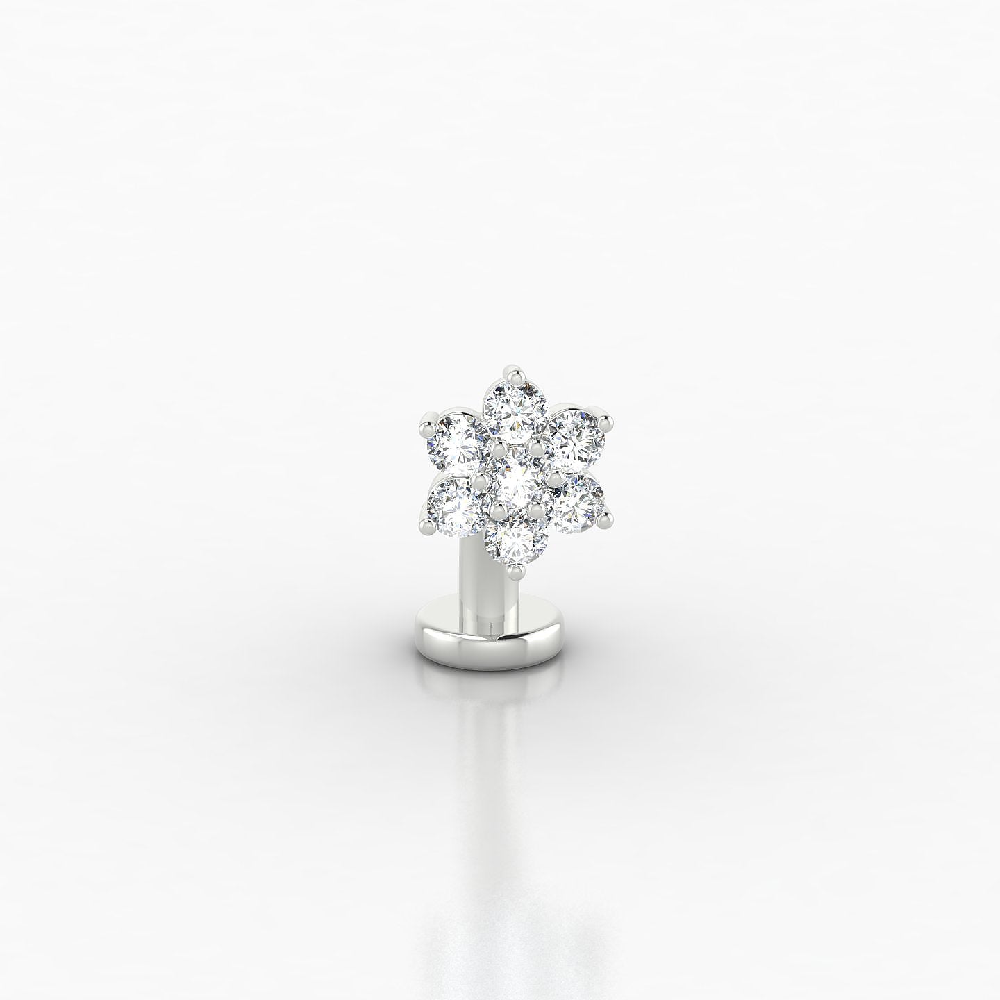 Chloris | 18k White Gold 10 mm 6 mm Flower Diamond Floating Navel Piercing