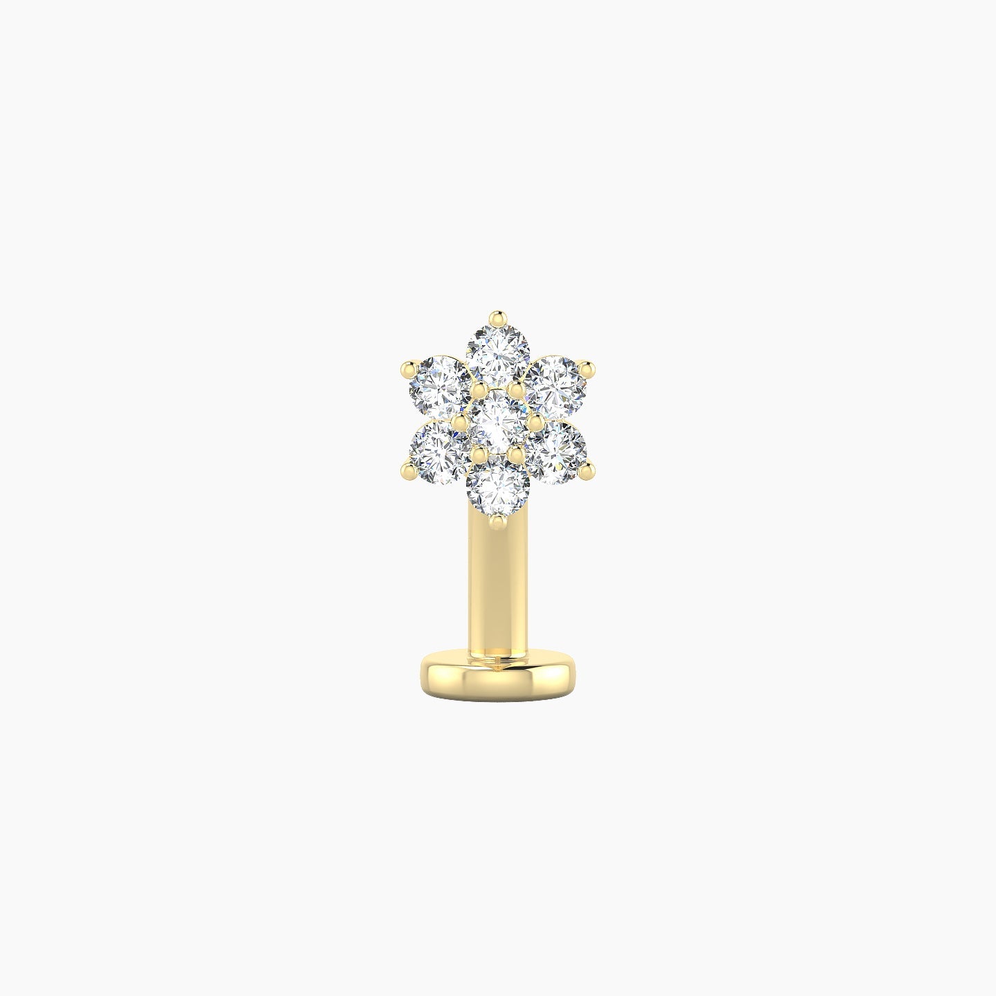 Chloris | 18k Yellow Gold 6 mm 10 mm Flower Diamond Floating Navel Piercing