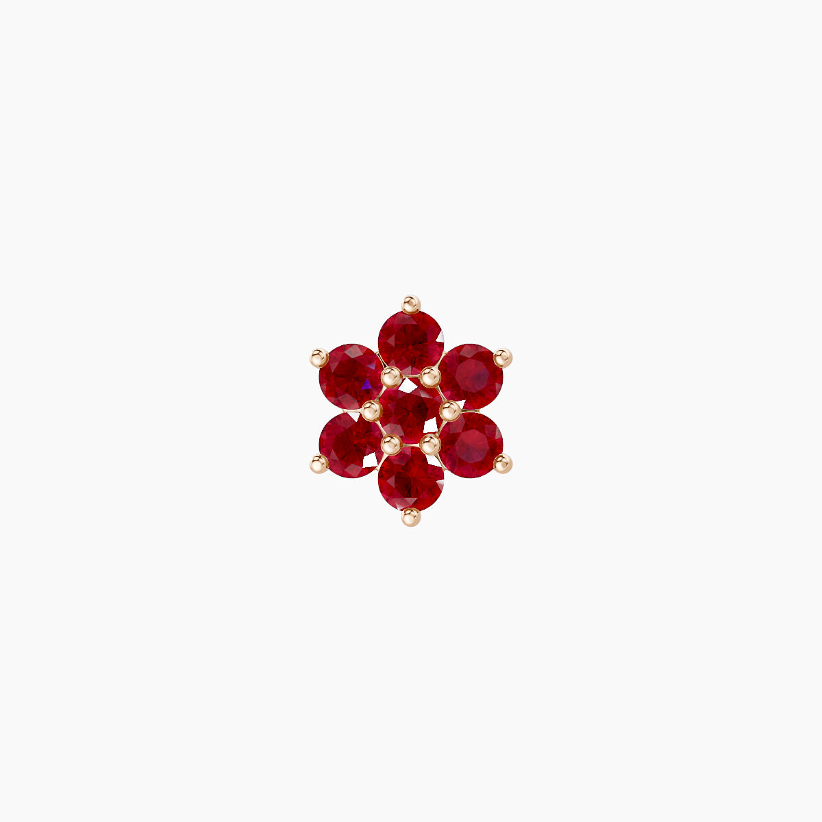 Chloris | 18k Rose Gold 5 mm 6 mm Flower Ruby Nose Piercing