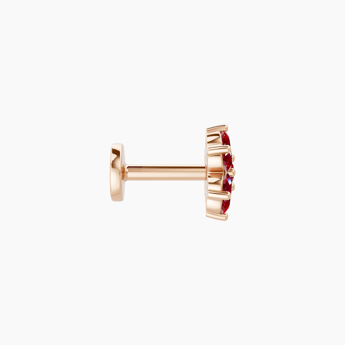 Chloris | 18k Rose Gold 5 mm 6 mm Flower Ruby Nose Piercing