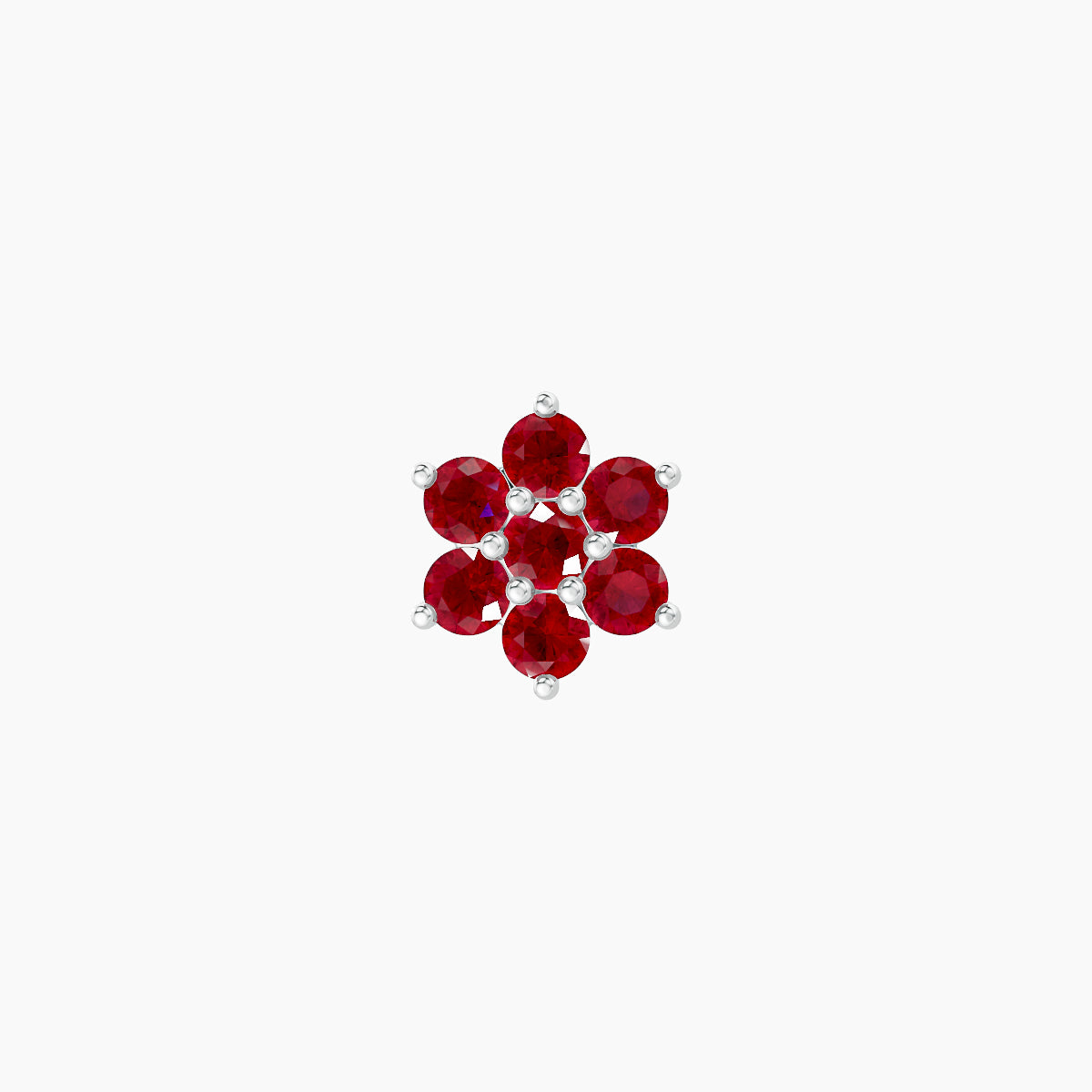 Chloris | 18k White Gold 5 mm 6 mm Flower Ruby Nose Piercing