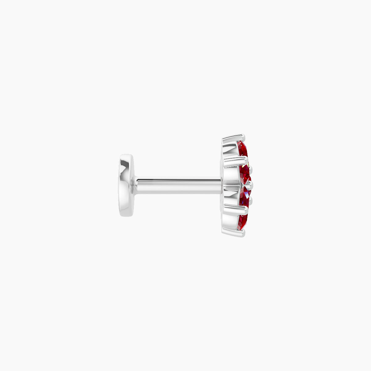 Chloris | 18k White Gold 5 mm 6 mm Flower Ruby Nose Piercing
