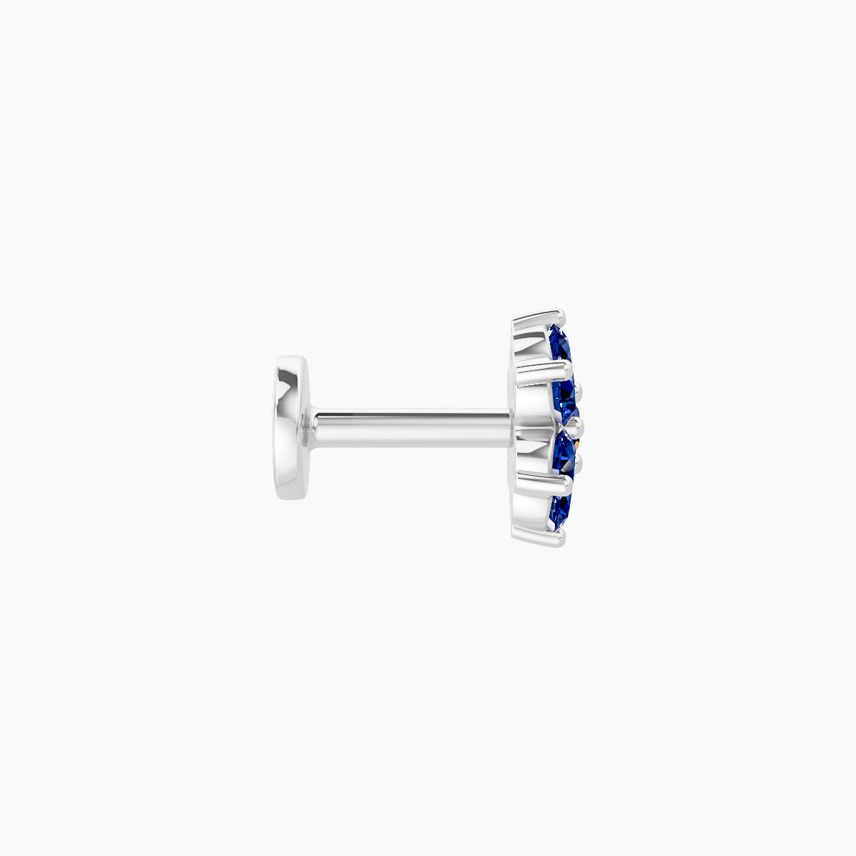 Chloris | 18k White Gold 5 mm 6 mm Flower Sapphire Nose Piercing