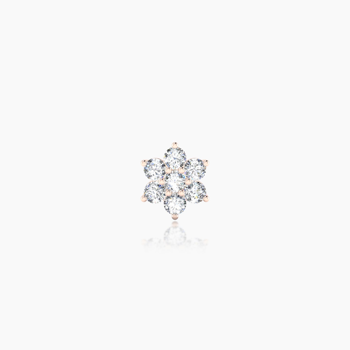 Chloris | 18k Rose Gold 6 mm 5 mm Flower Diamond Nostril Piercing