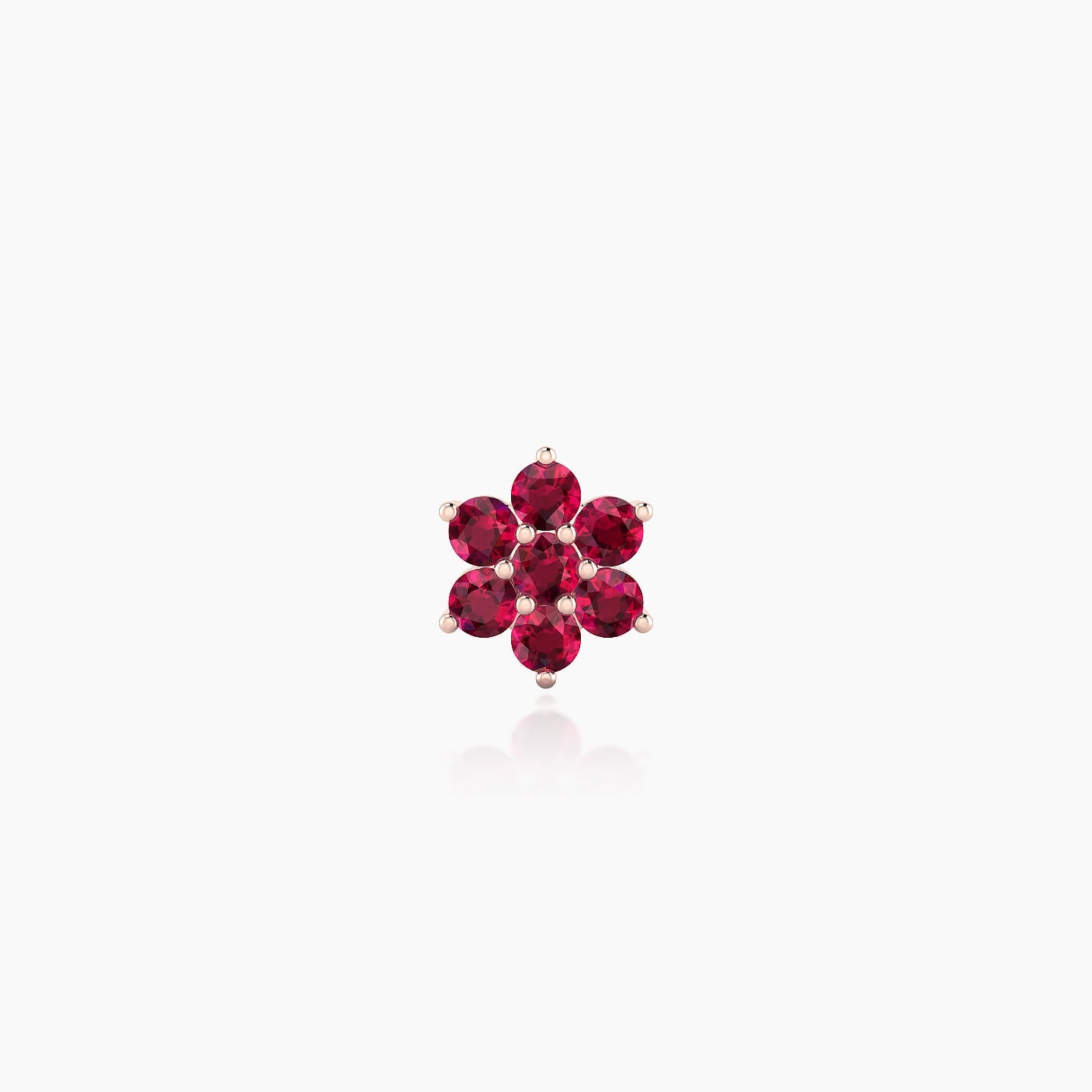 Chloris | 18k Rose Gold 5 mm 6 mm Flower Ruby Nostril Piercing