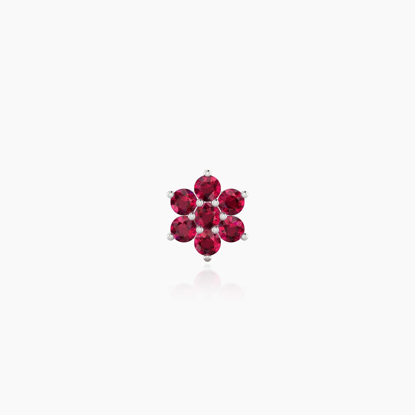 Chloris | 18k White Gold 5 mm 6 mm Flower Ruby Nostril Piercing