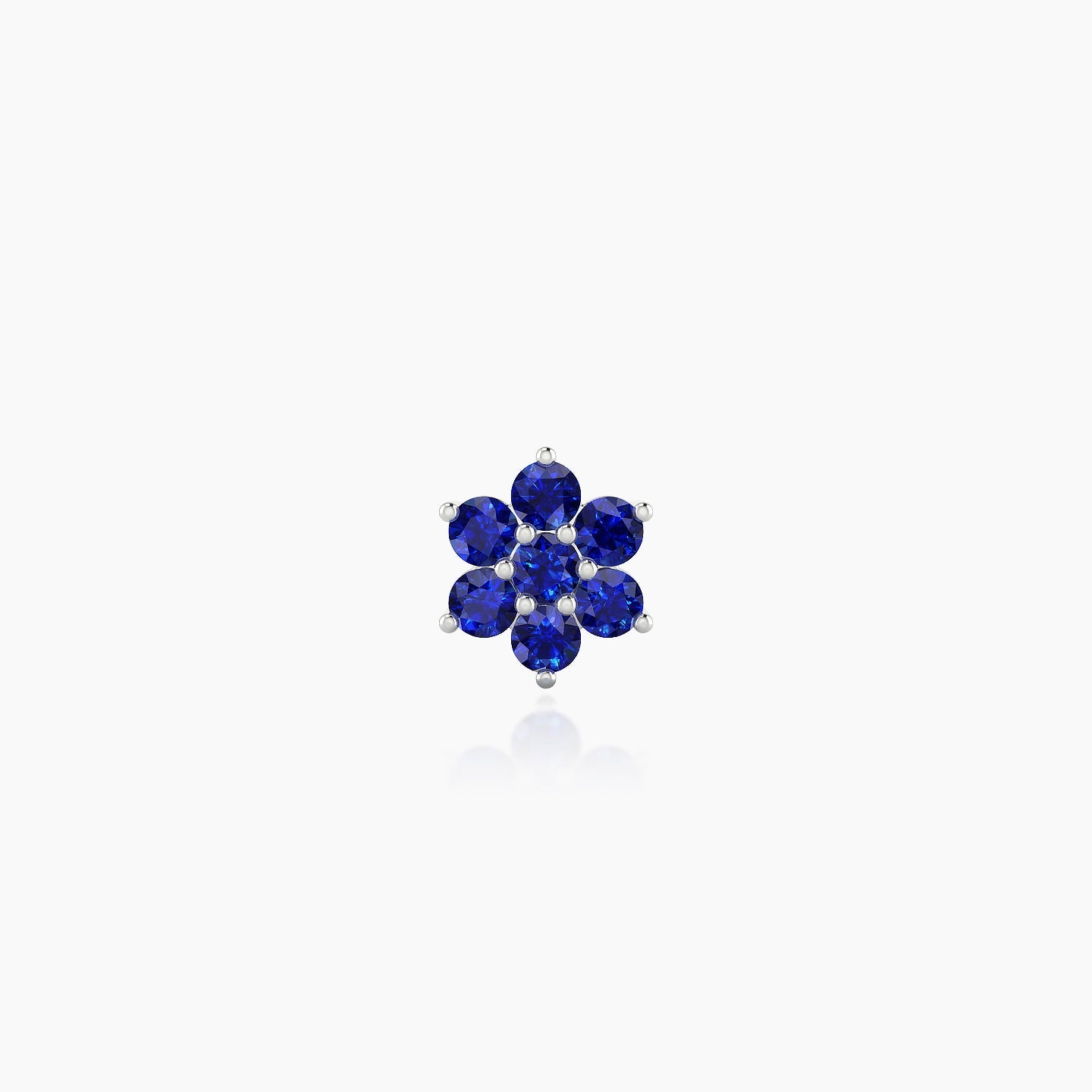 Chloris | 18k White Gold 5 mm 6 mm Flower Sapphire Nostril Piercing