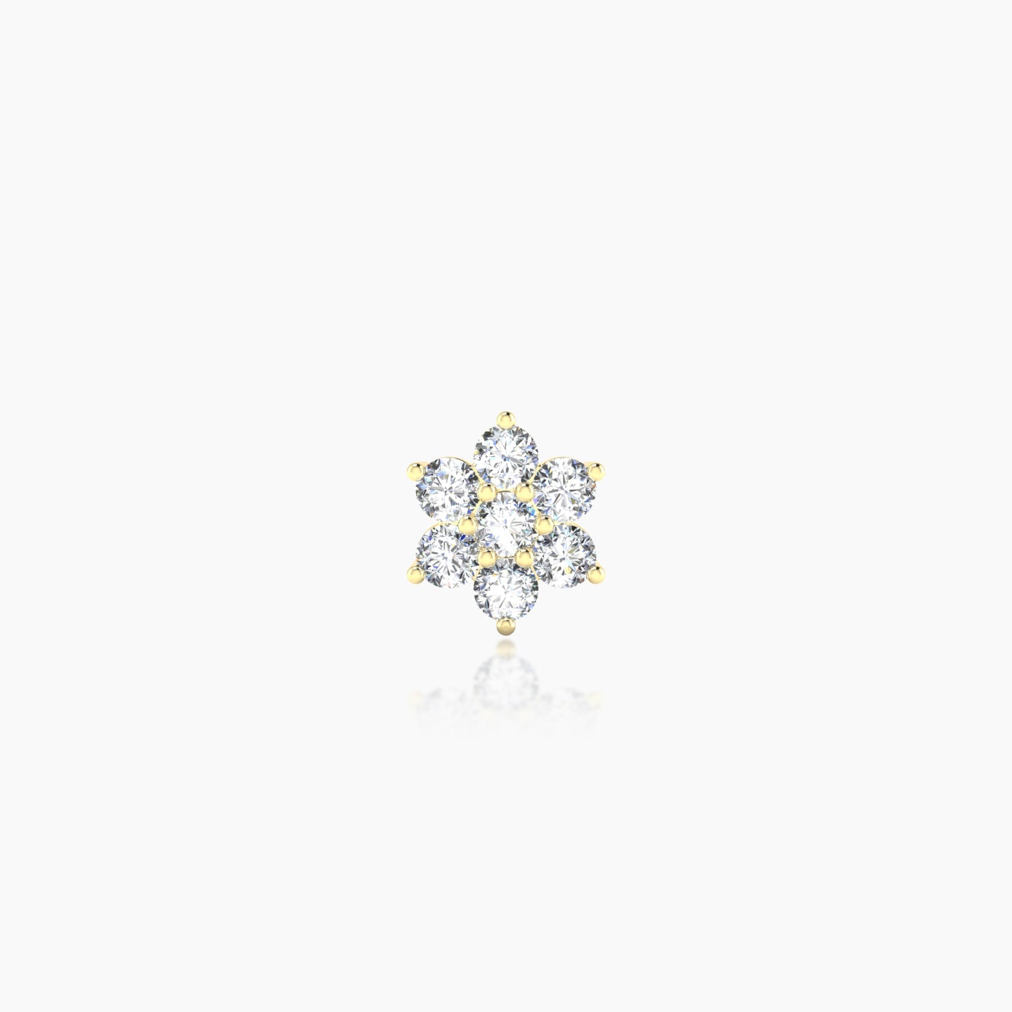 Chloris | 18k Yellow Gold 6 mm 5 mm Flower Diamond Nostril Piercing