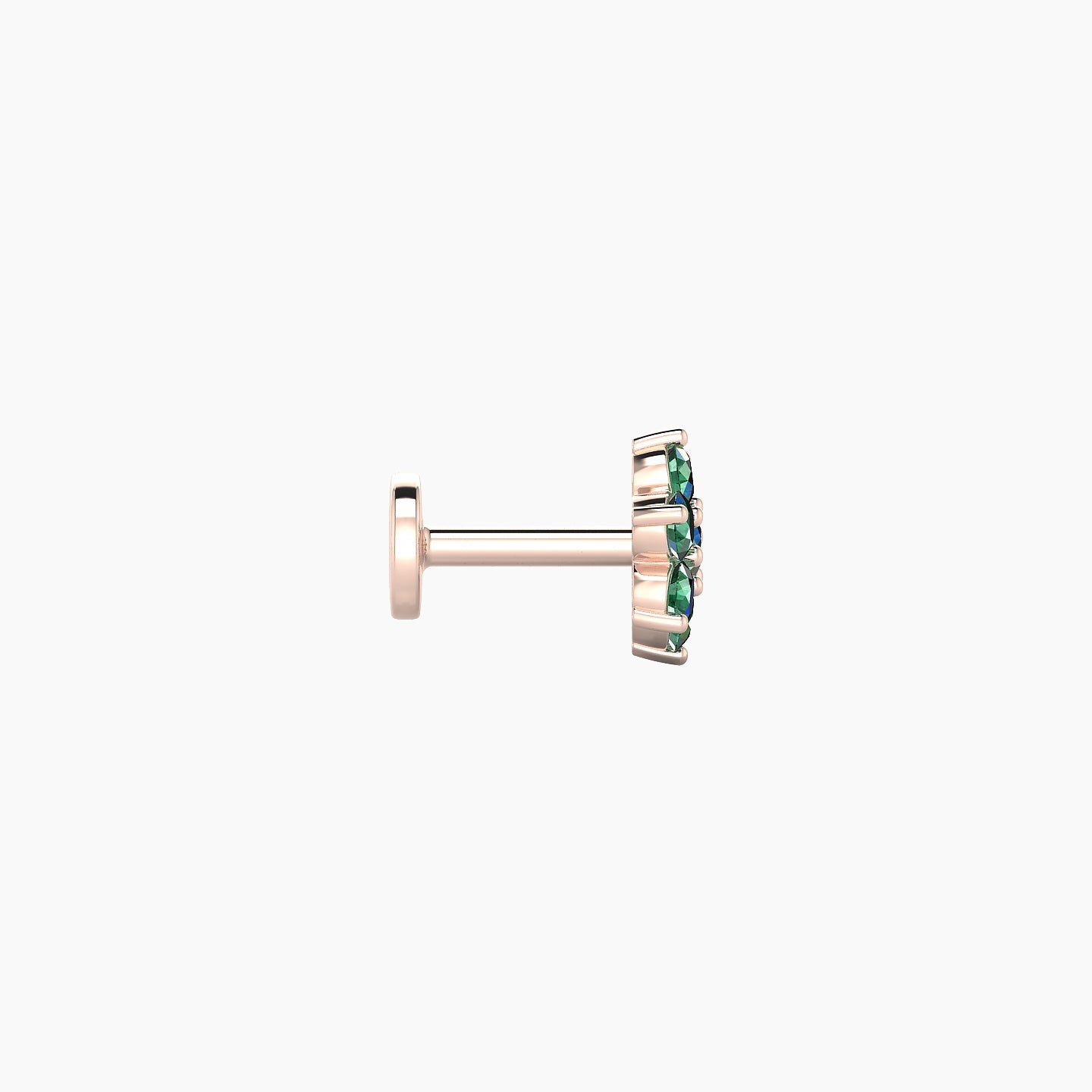 Chloris | 18k Rose Gold 5 mm 6 mm Flower Emerald Nostril Piercing