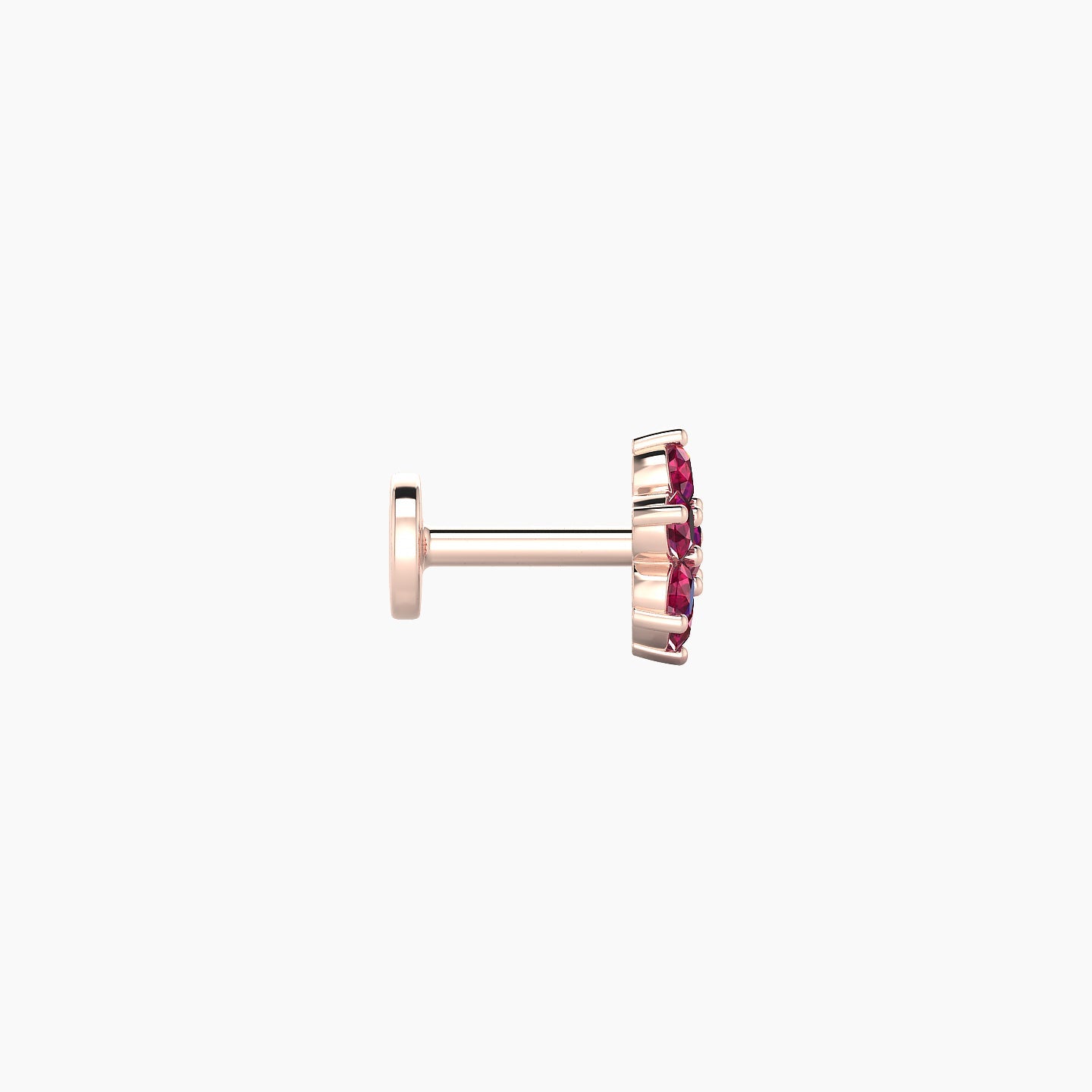 Chloris | 18k Rose Gold 5 mm 6 mm Flower Ruby Nostril Piercing