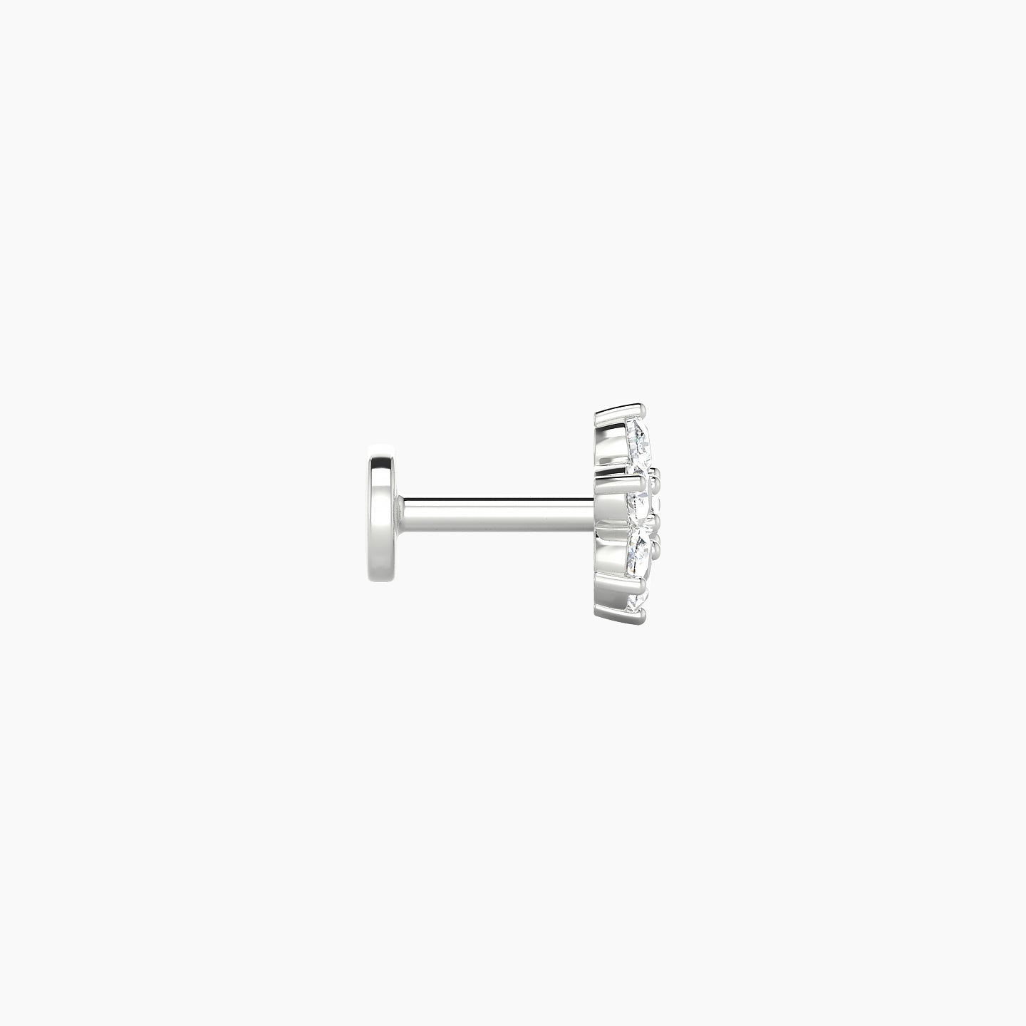 Chloris | 18k White Gold 6 mm 5 mm Flower Diamond Nostril Piercing