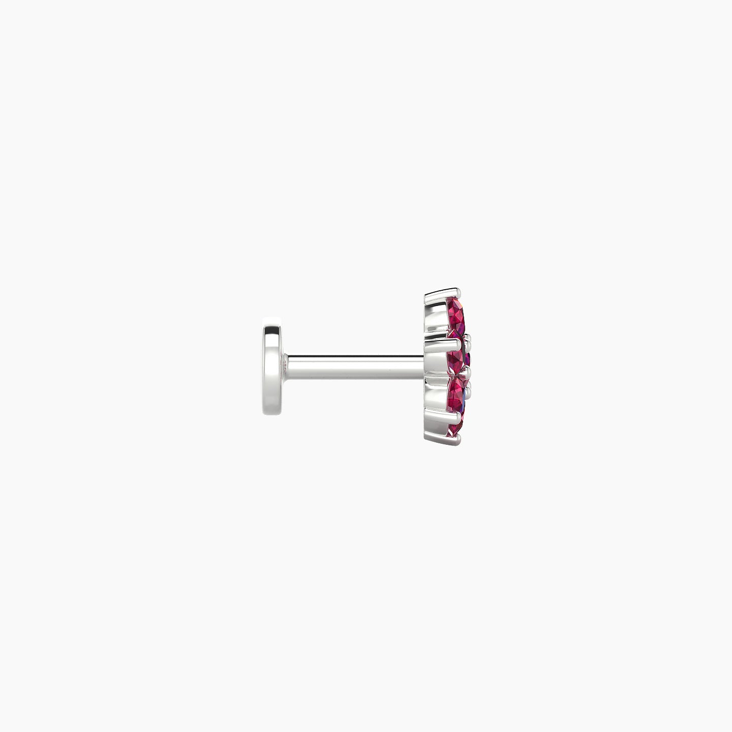 Chloris | 18k White Gold 5 mm 6 mm Flower Ruby Nostril Piercing