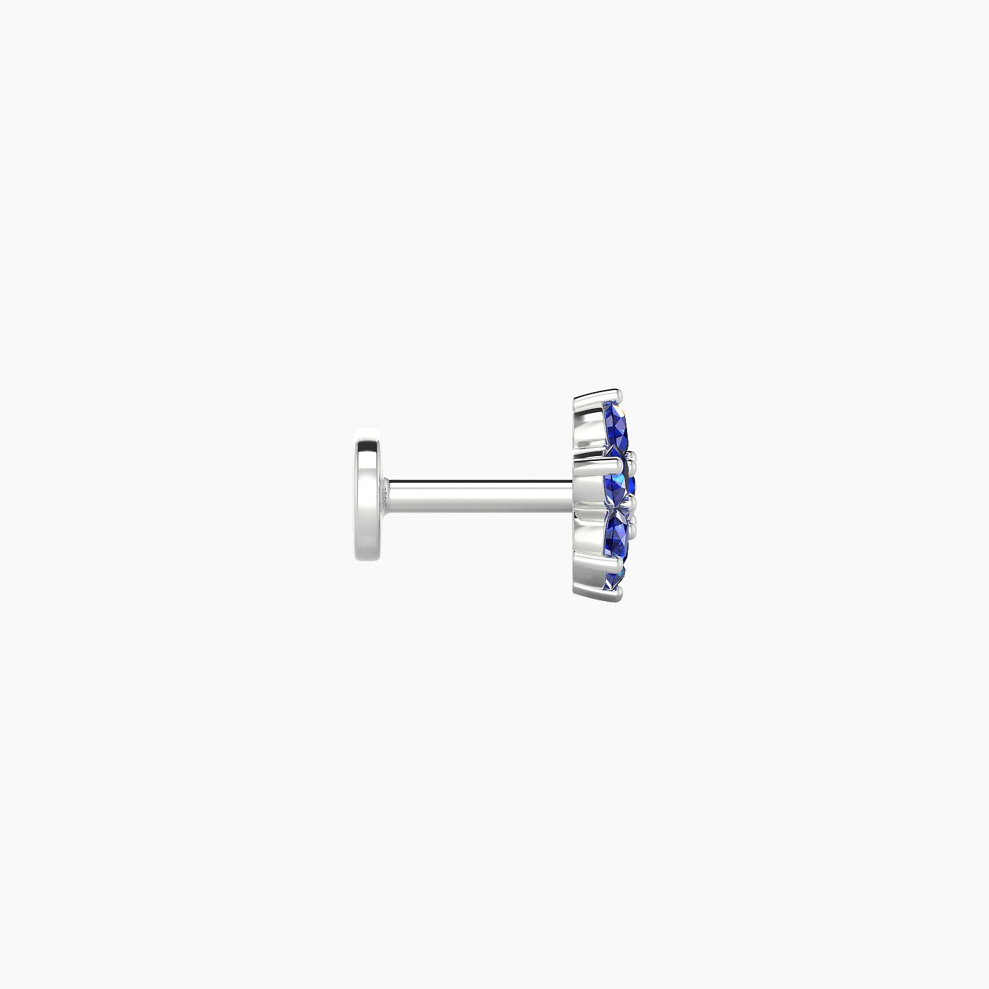 Chloris | 18k White Gold 5 mm 6 mm Flower Sapphire Nostril Piercing