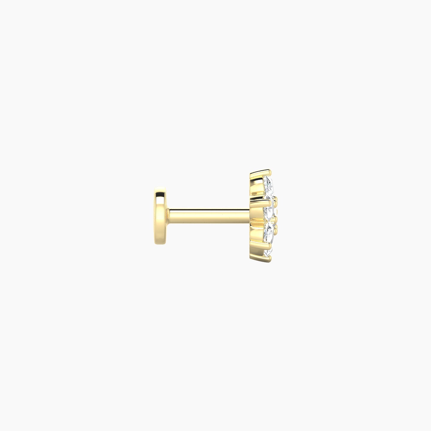 Chloris | 18k Yellow Gold 6 mm 5 mm Flower Diamond Nostril Piercing