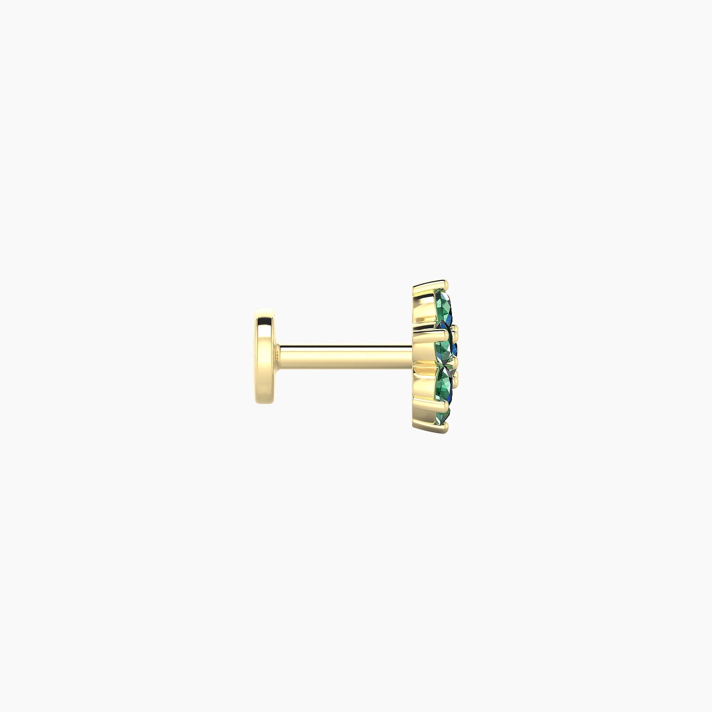 Chloris | 18k Yellow Gold 5 mm 6 mm Flower Emerald Nostril Piercing