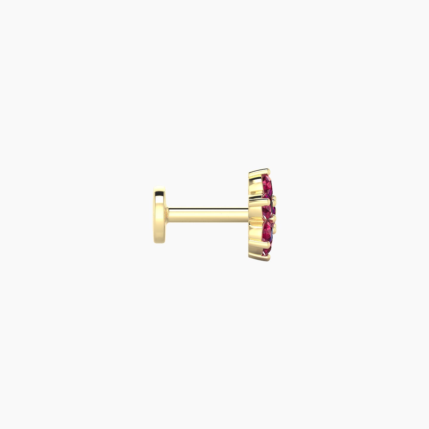 Chloris | 18k Yellow Gold 5 mm 6 mm Flower Ruby Nostril Piercing