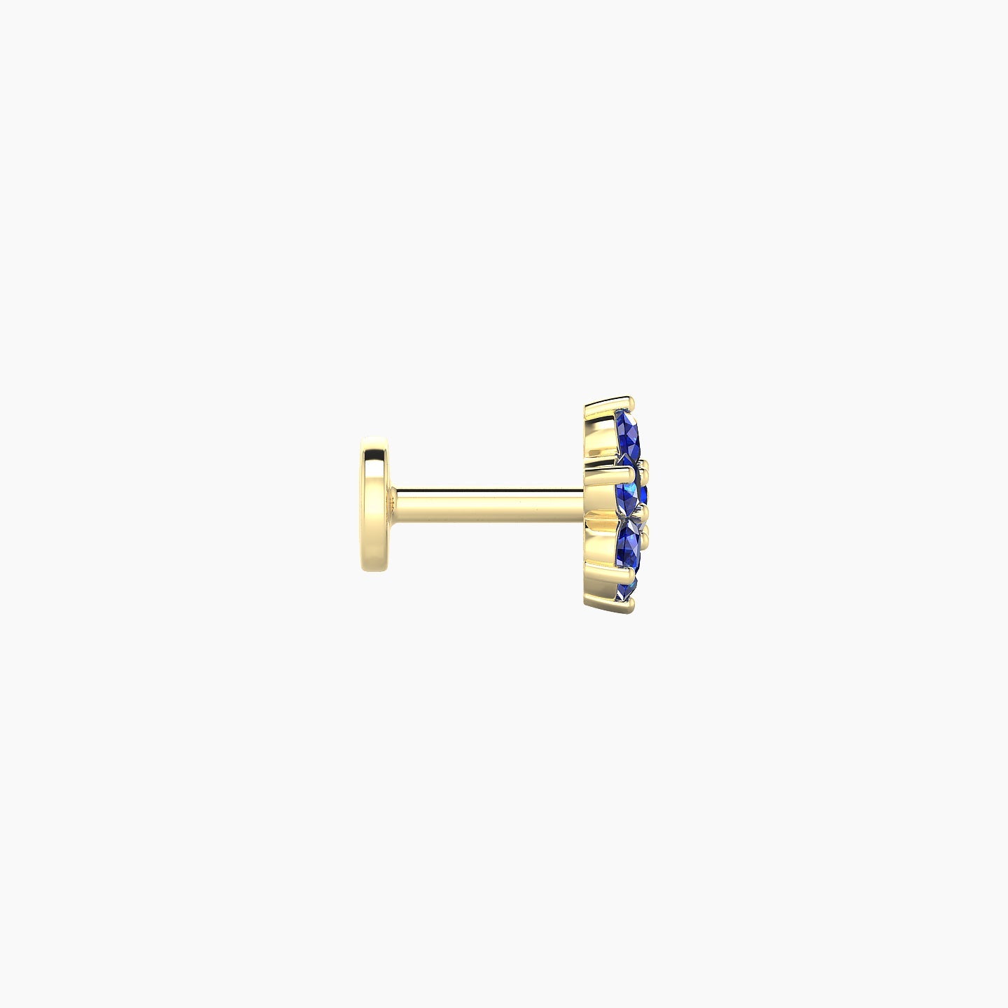 Chloris | 18k Yellow Gold 5 mm 6 mm Flower Sapphire Nostril Piercing