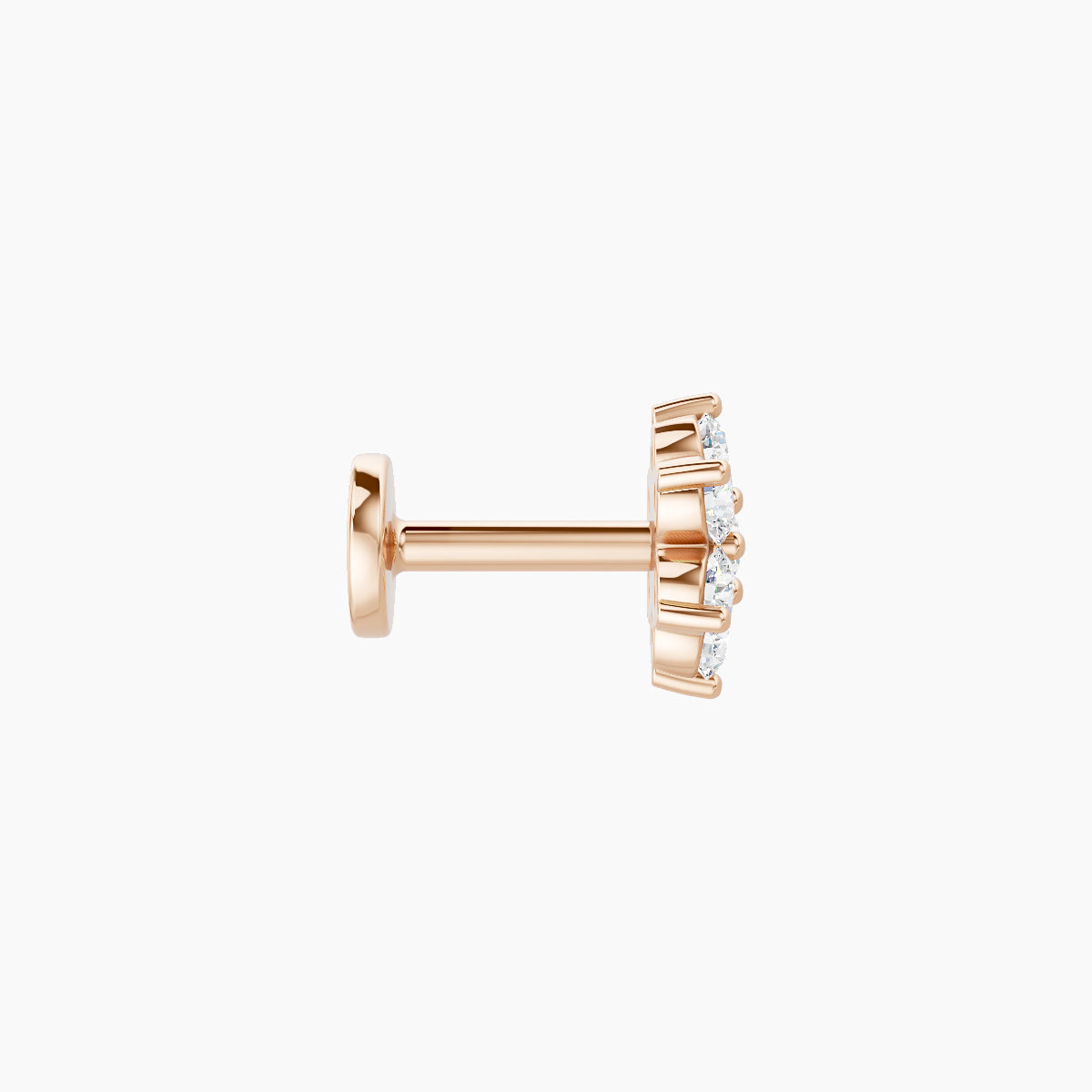 Chloris | 18k Rose Gold 6 mm 5 mm Flower Diamond Piercing