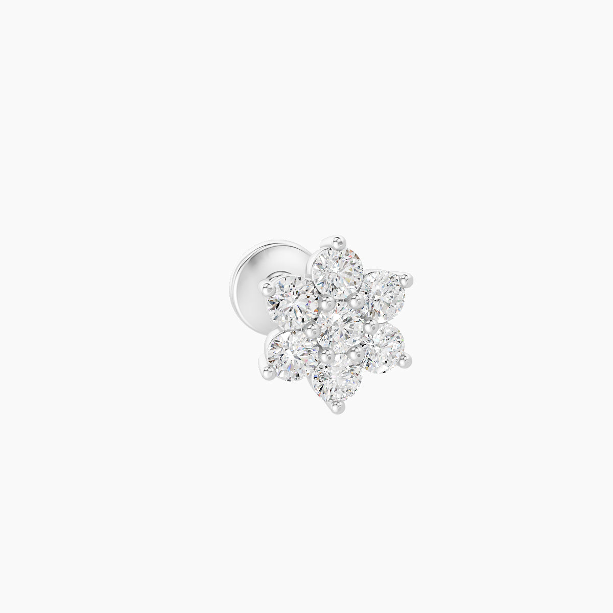 Chloris | 18k White Gold 6 mm 5 mm Flower Diamond Piercing