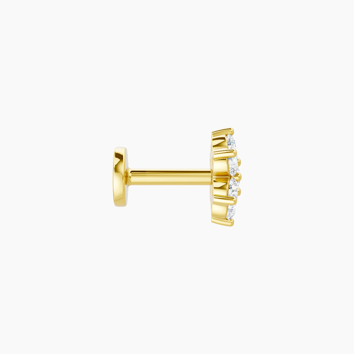 Chloris | 18k Yellow Gold 6 mm 5 mm Flower Diamond Piercing