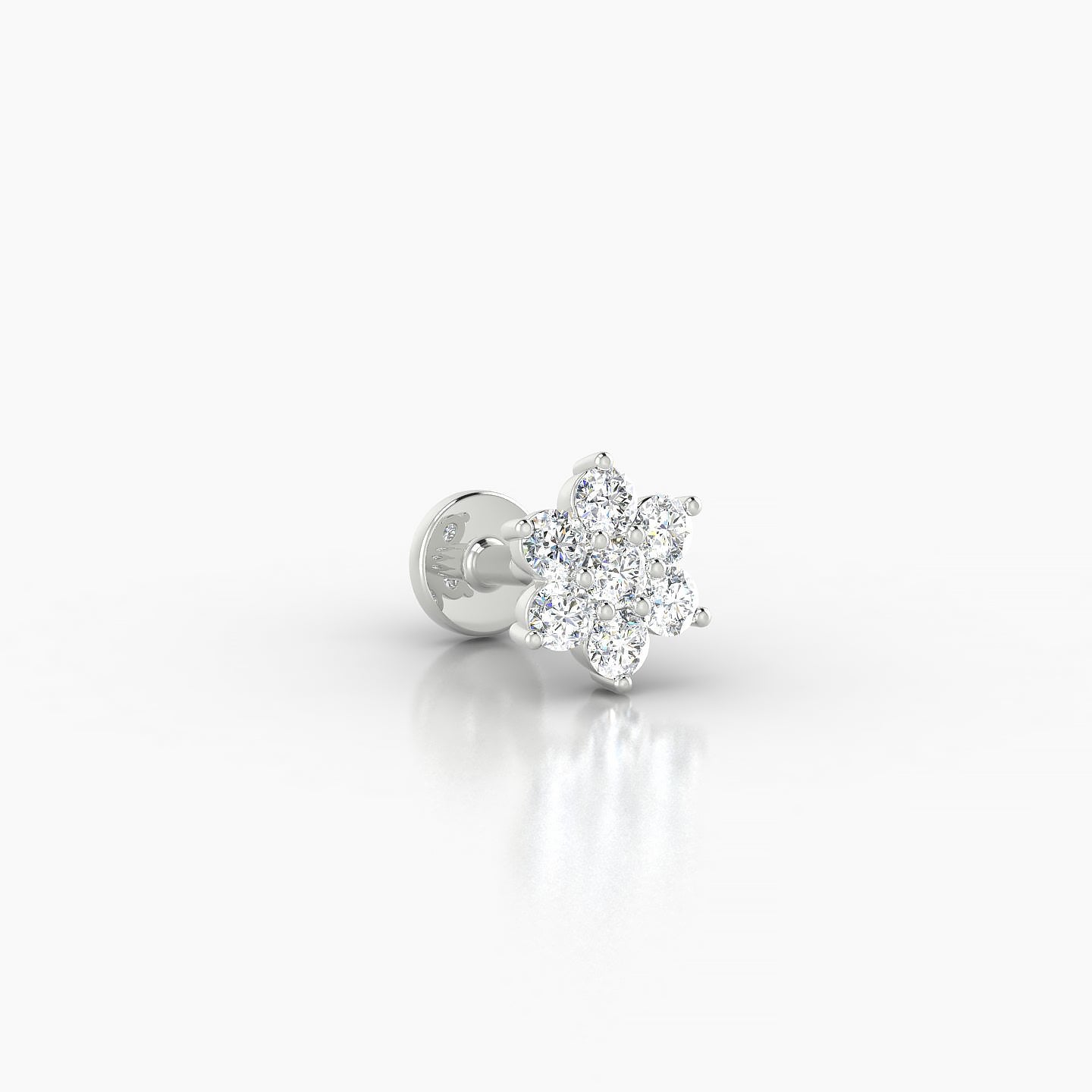 Chloris | 18k White Gold 6 mm 5 mm Flower Diamond Piercing