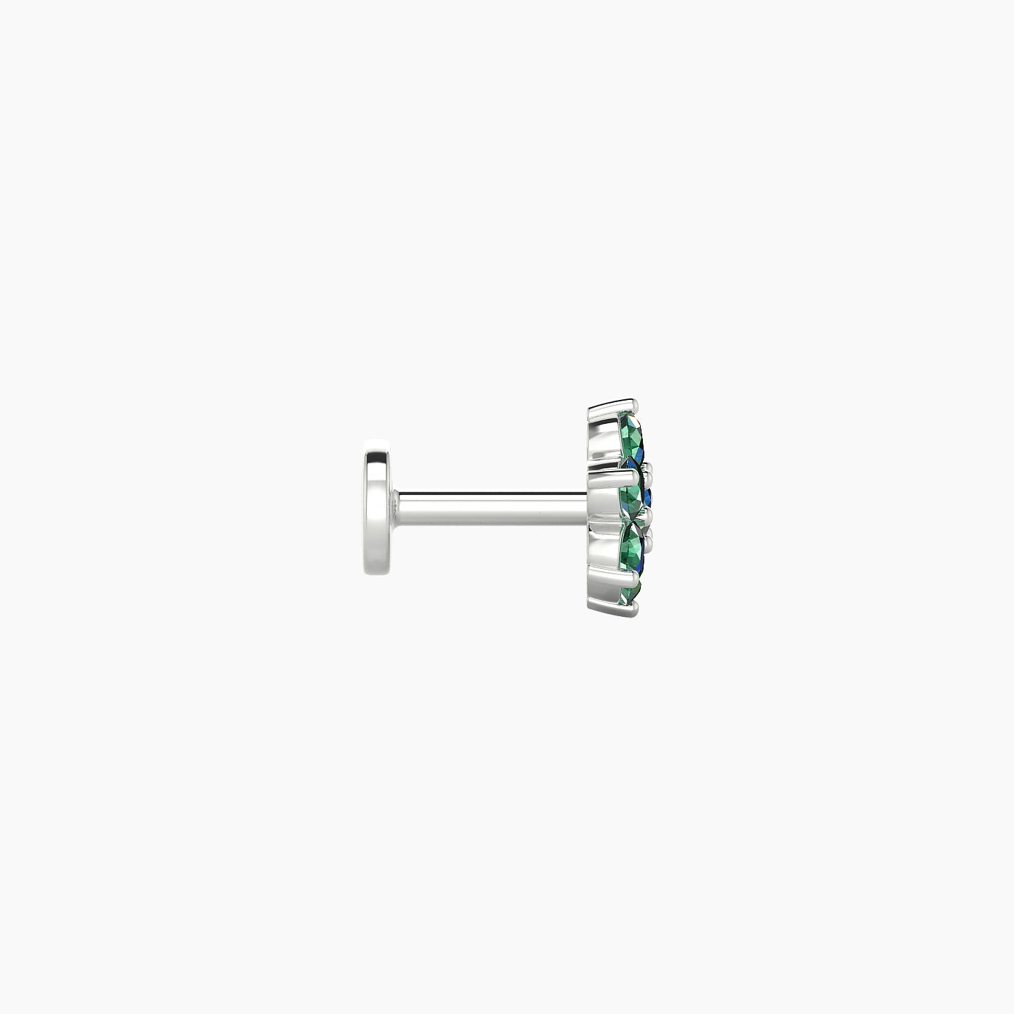 Chloris | 18k White Gold 5 mm 6 mm Flower Emerald Piercing