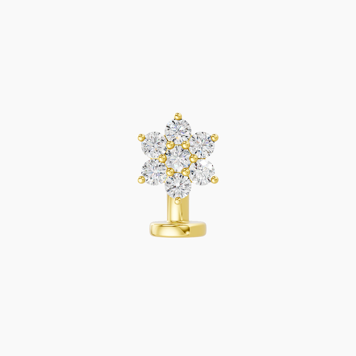 Chloris | 18k Yellow Gold 6 mm 6 mm Flower Diamond Floating Navel Piercing
