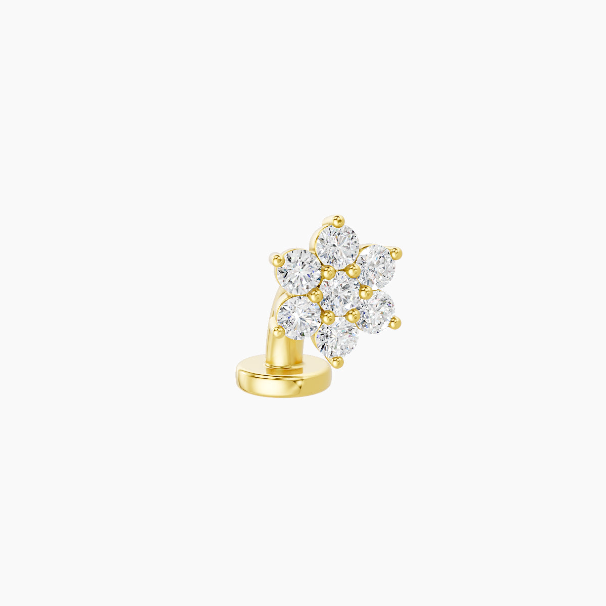 Chloris | 18k Yellow Gold 6 mm 6 mm Flower Diamond Floating Navel Piercing