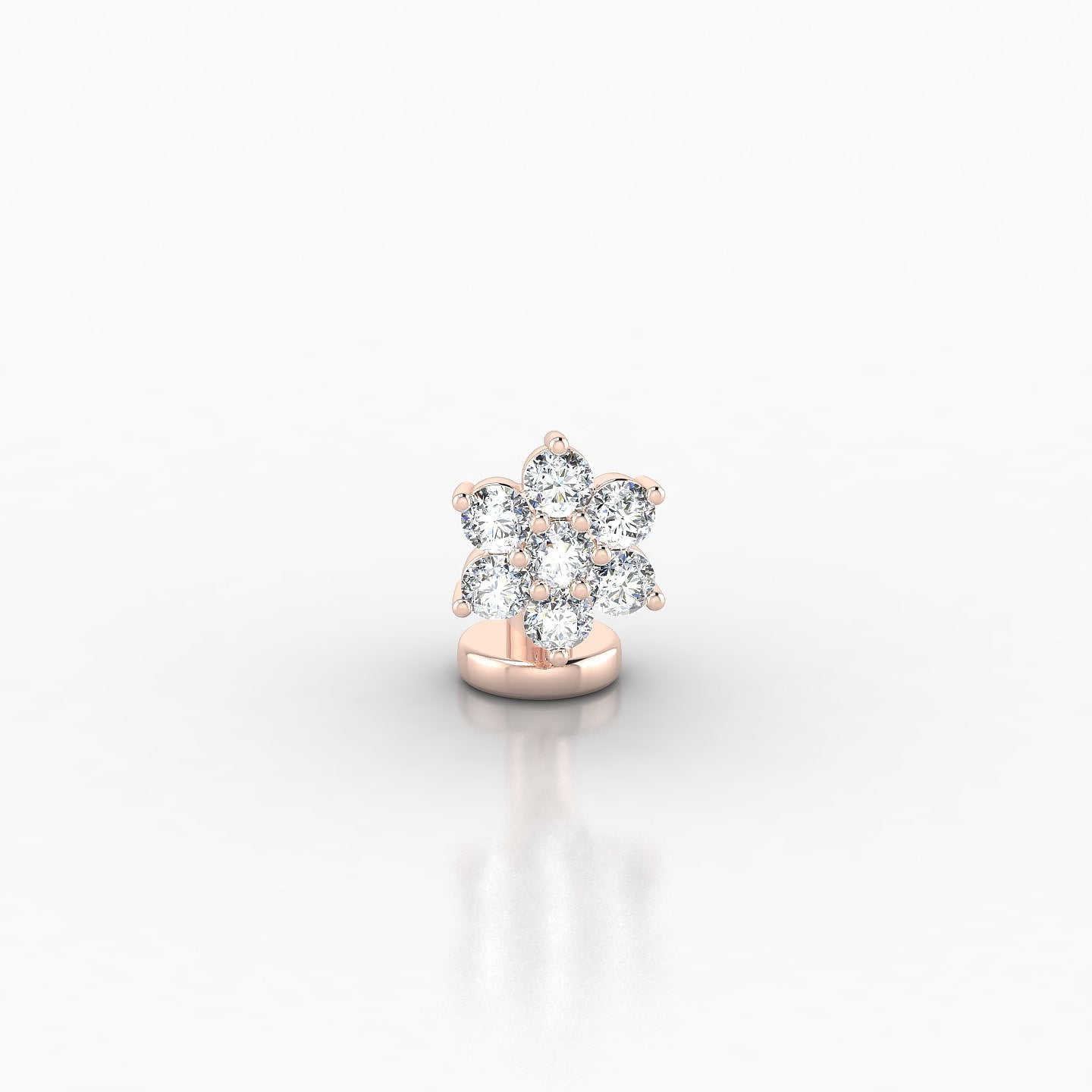 Chloris | 18k Rose Gold 6 mm 6 mm Flower Diamond Floating Navel Piercing