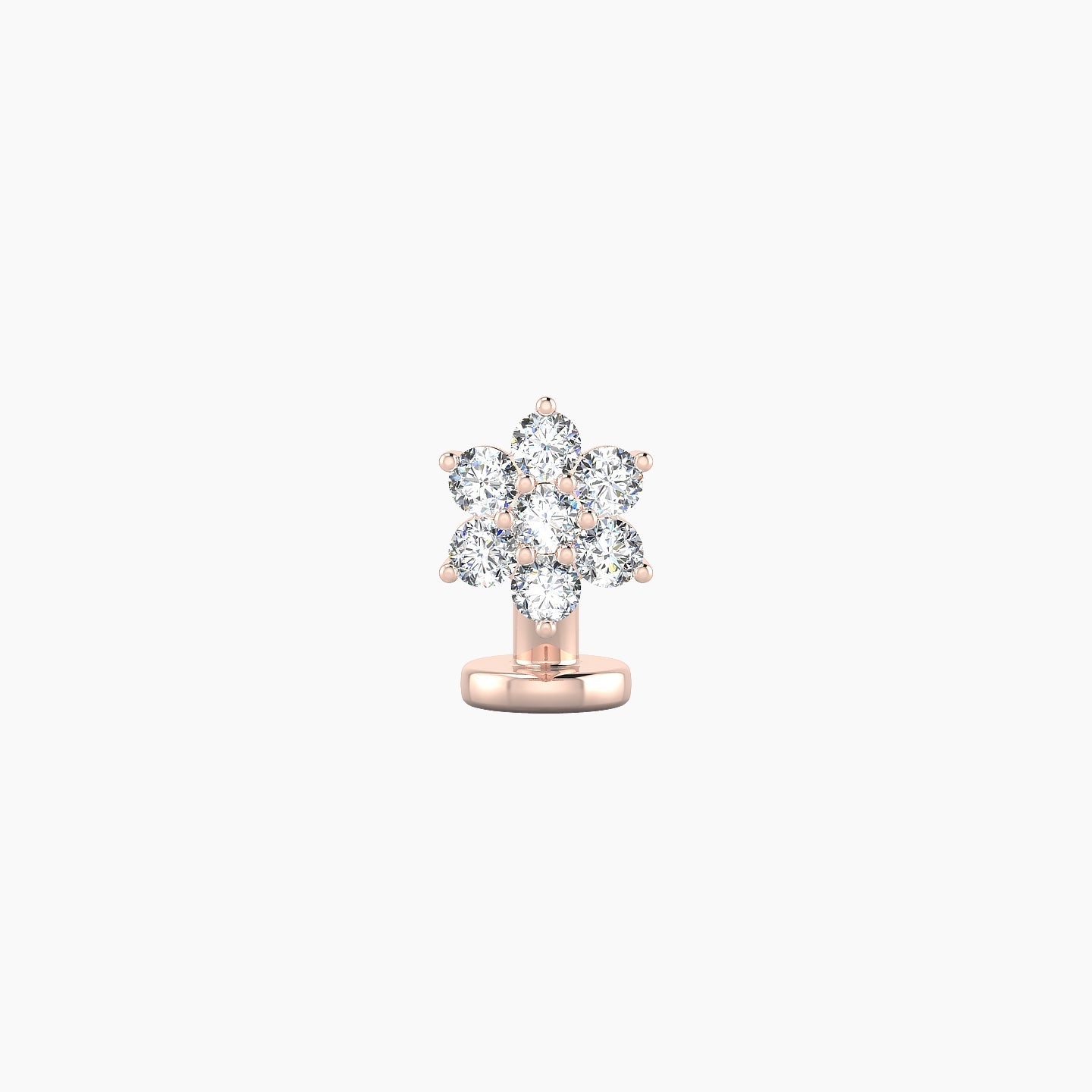 Chloris | 18k Rose Gold 6 mm 6 mm Flower Diamond Floating Navel Piercing