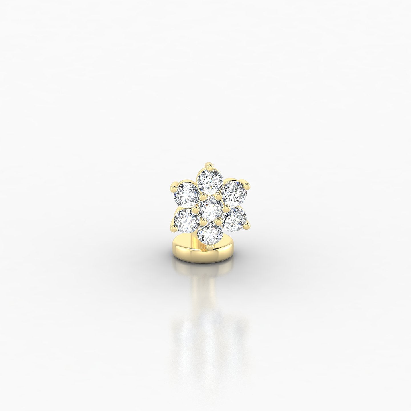 Chloris | 18k Yellow Gold 6 mm 6 mm Flower Diamond Floating Navel Piercing