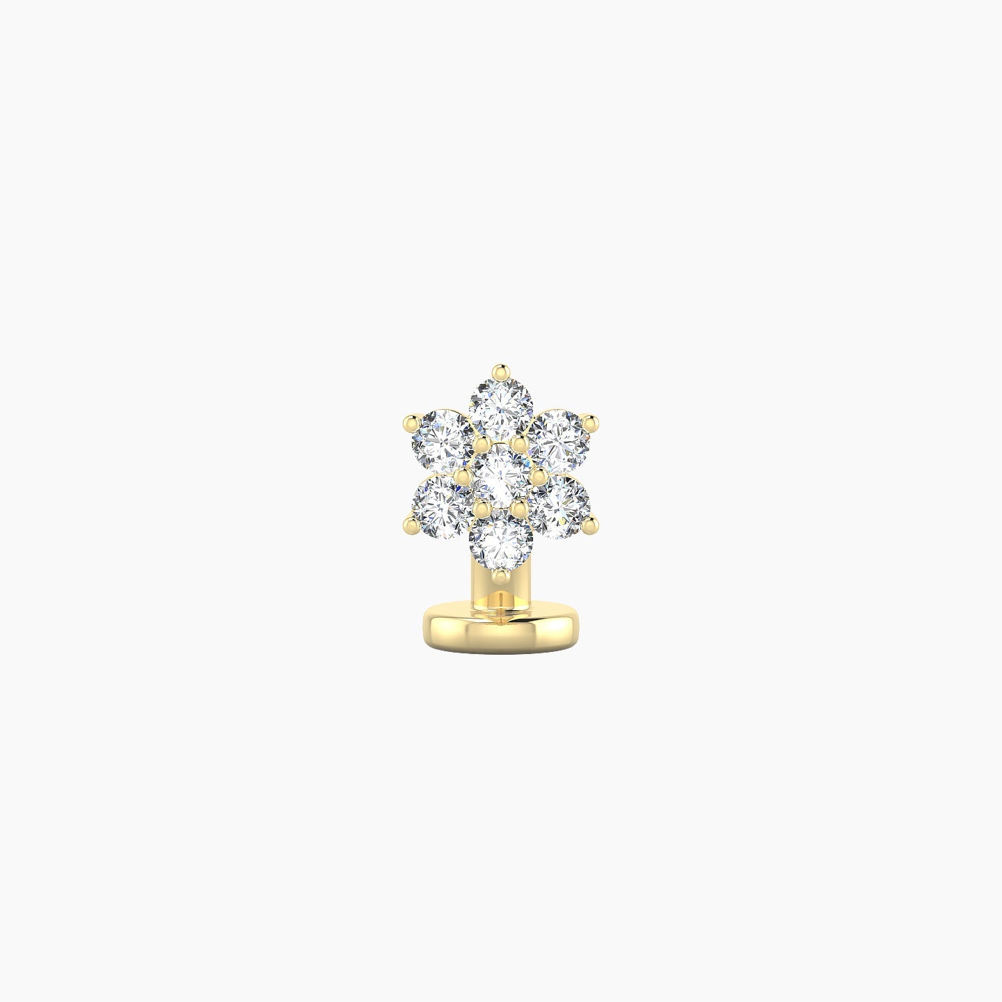 Chloris | 18k Yellow Gold 6 mm 6 mm Flower Diamond Floating Navel Piercing