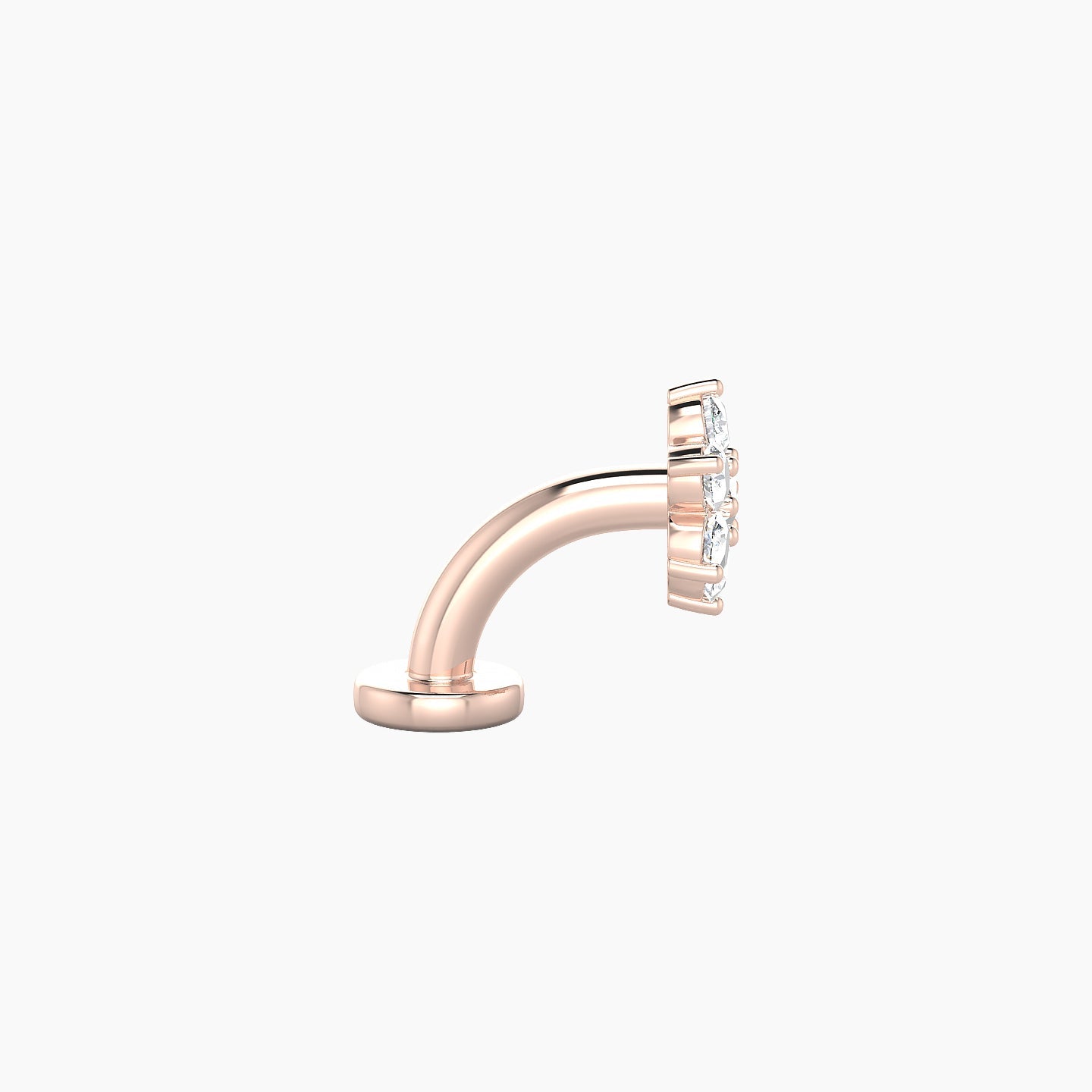 Chloris | 18k Rose Gold 6 mm 6 mm Flower Diamond Floating Navel Piercing