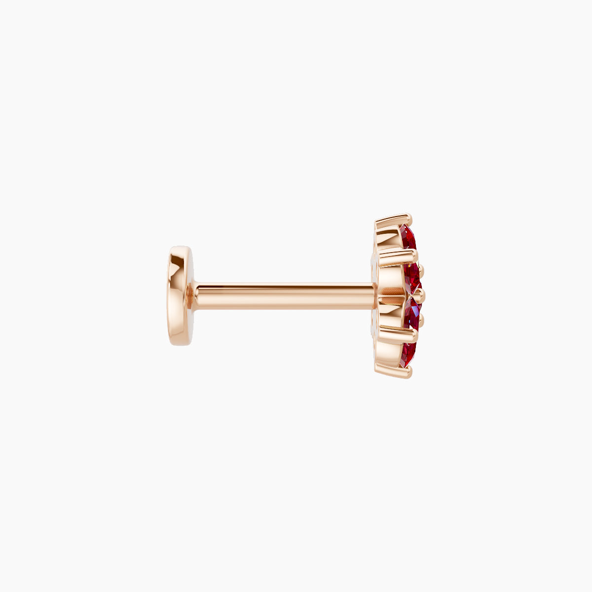 Chloris | 18k Rose Gold 6.5 mm 6 mm Flower Ruby Nose Piercing