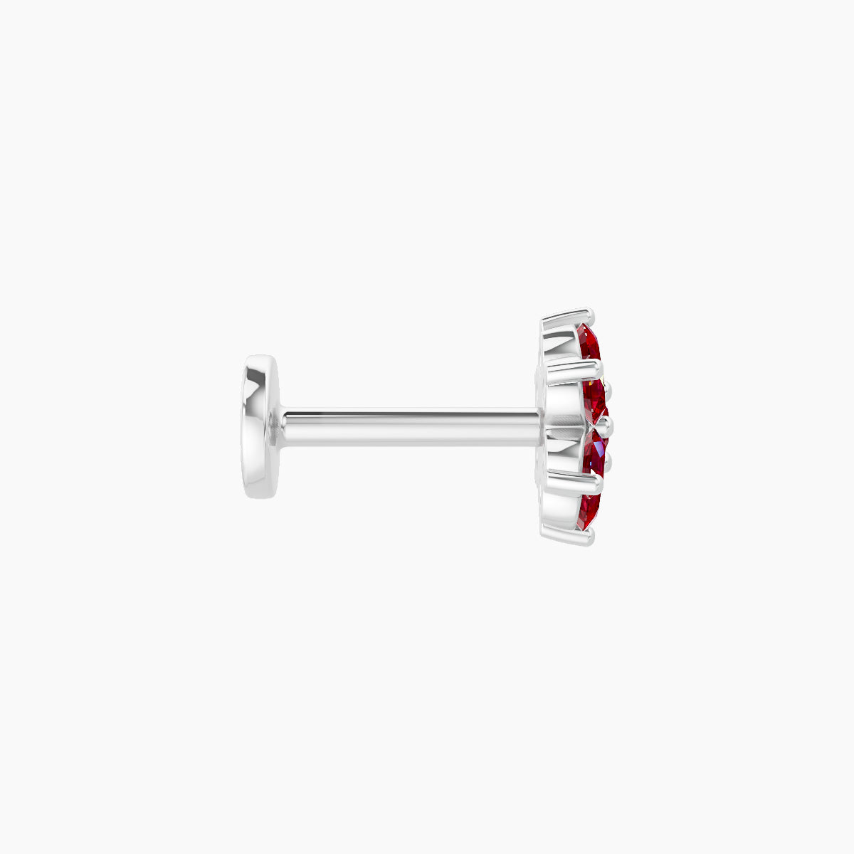 Chloris | 18k White Gold 6.5 mm 6 mm Flower Ruby Nose Piercing