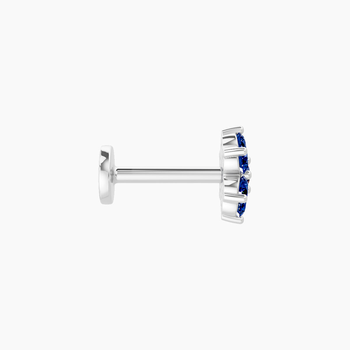 Chloris | 18k White Gold 6.5 mm 6 mm Flower Sapphire Nose Piercing