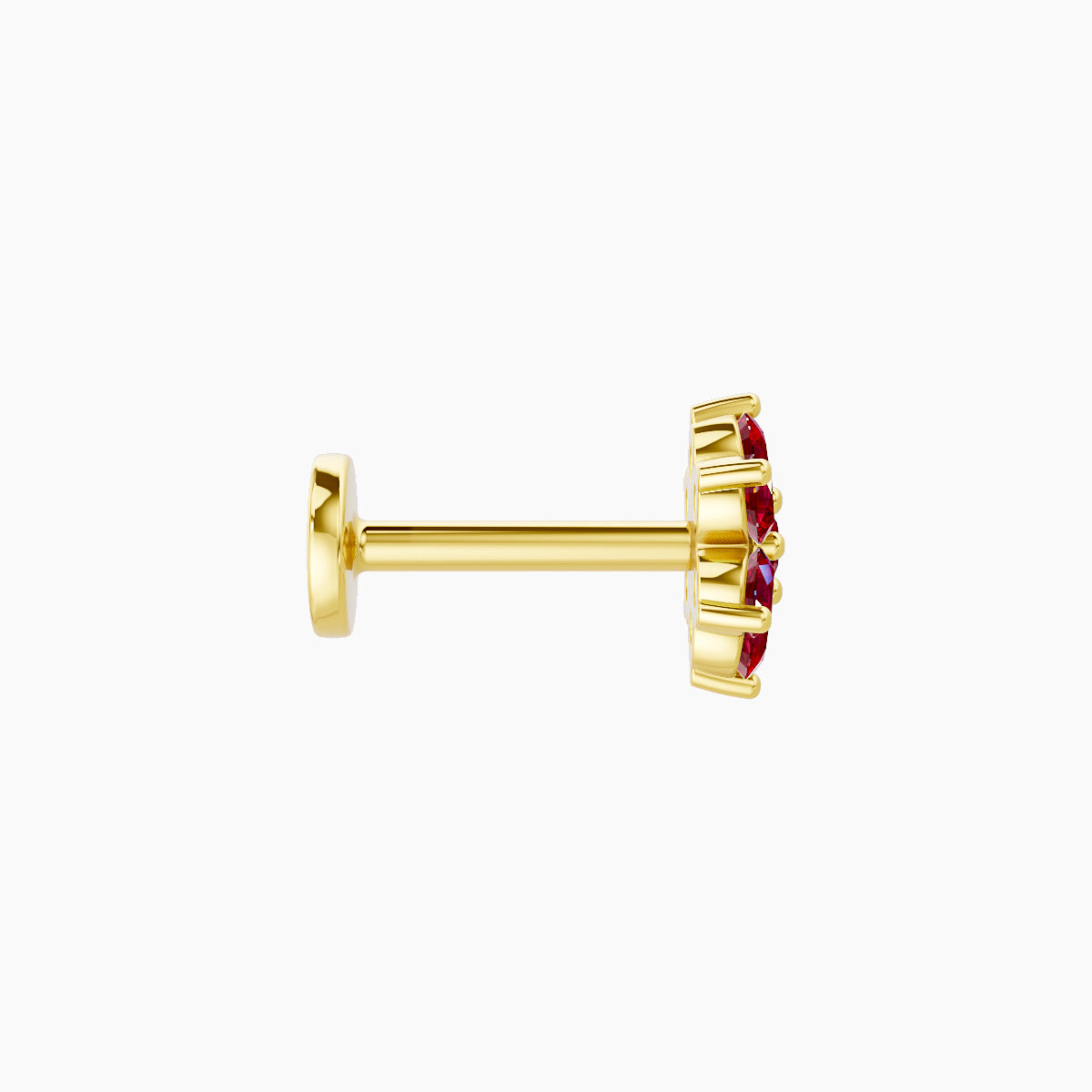 Chloris | 18k Yellow Gold 6.5 mm 6 mm Flower Ruby Nose Piercing