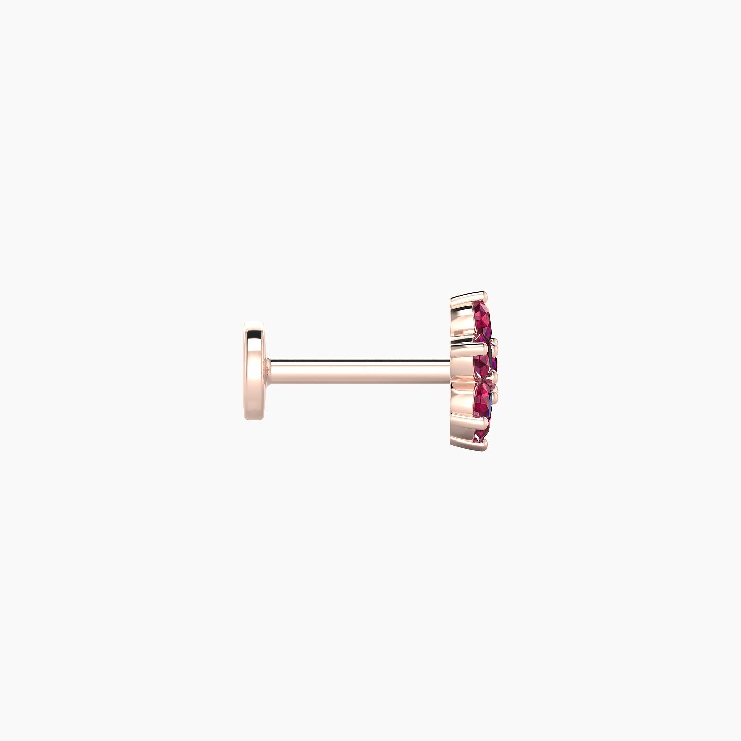 Chloris | 18k Rose Gold 6.5 mm 6 mm Flower Ruby Nostril Piercing