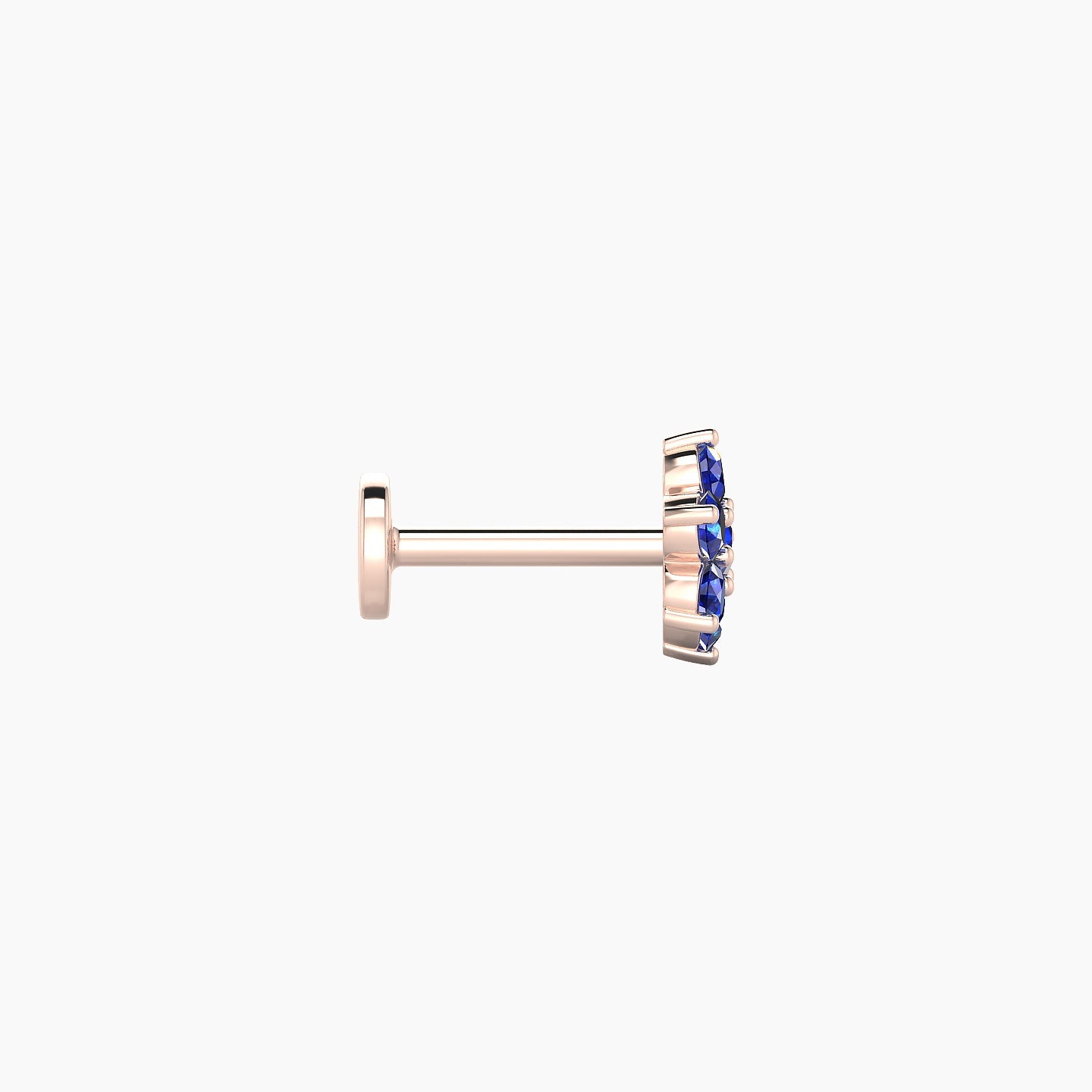 Chloris | 18k Rose Gold 6.5 mm 6 mm Flower Sapphire Nostril Piercing