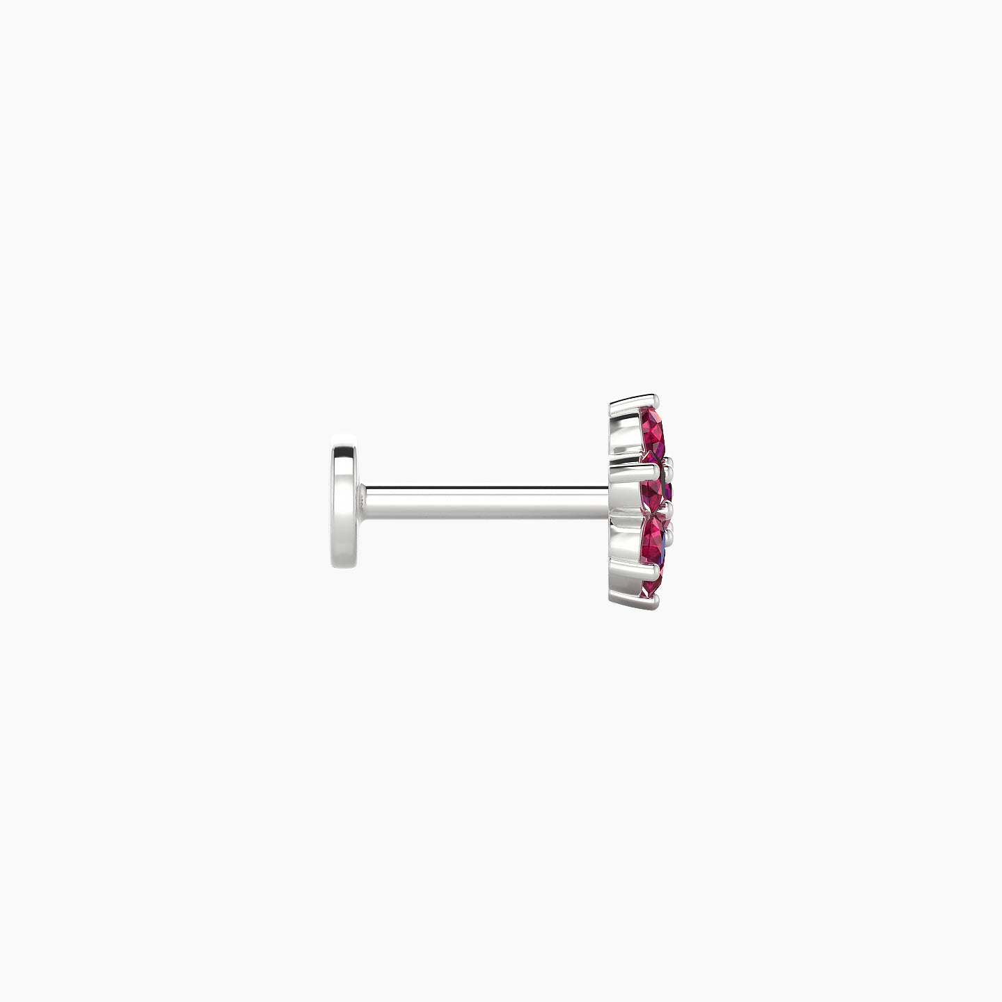 Chloris | 18k White Gold 6.5 mm 6 mm Flower Ruby Nostril Piercing