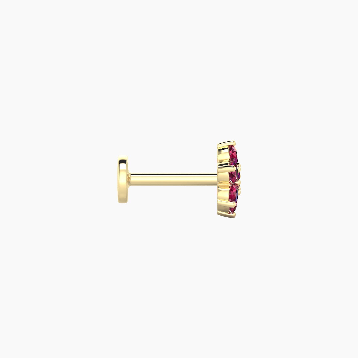 Chloris | 18k Yellow Gold 6.5 mm 6 mm Flower Ruby Nostril Piercing