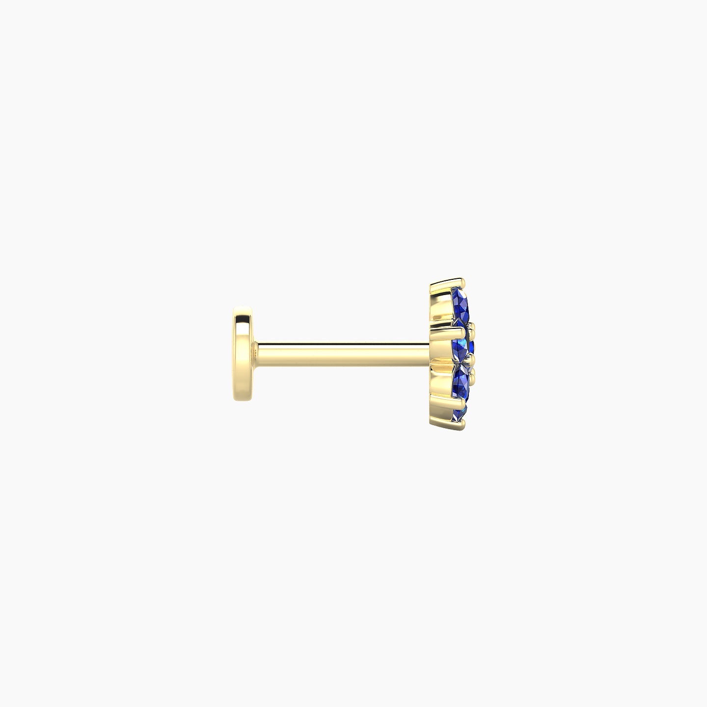 Chloris | 18k Yellow Gold 6.5 mm 6 mm Flower Sapphire Nostril Piercing