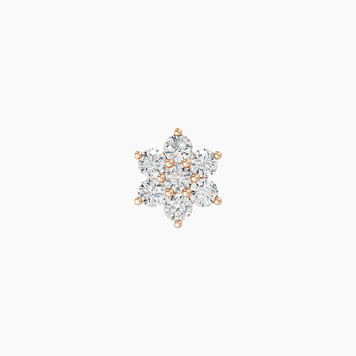 Chloris | 18k Rose Gold 6 mm 6.5 mm Flower Diamond Piercing