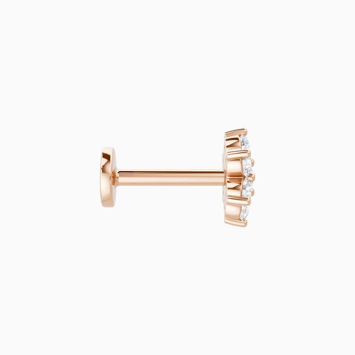 Chloris | 18k Rose Gold 6 mm 6.5 mm Flower Diamond Piercing