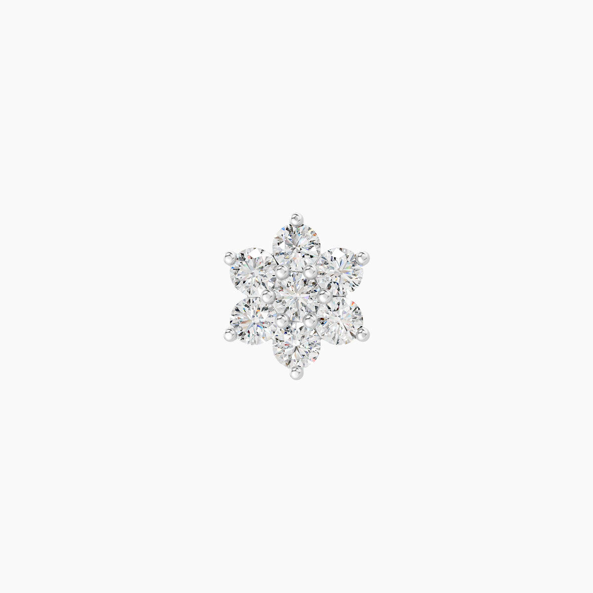 Chloris | 18k White Gold 6 mm 6.5 mm Flower Diamond Piercing