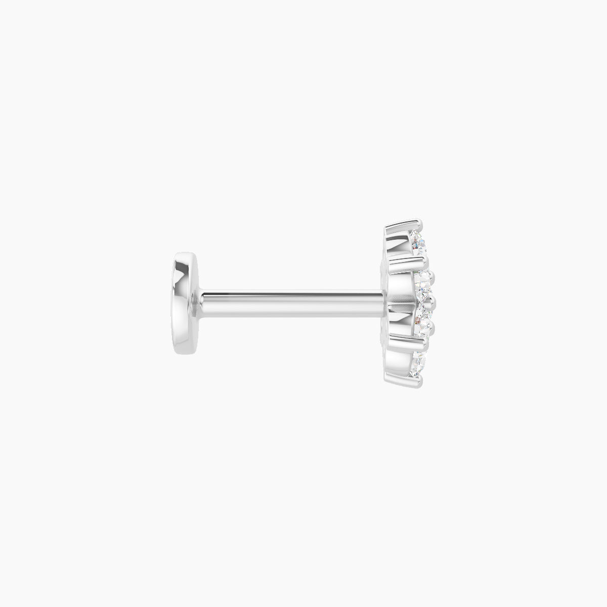 Chloris | 18k White Gold 6 mm 6.5 mm Flower Diamond Piercing